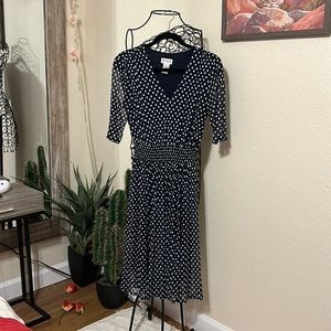 En Focus Studio Fit & Flare Polka Dot Dress Size 12